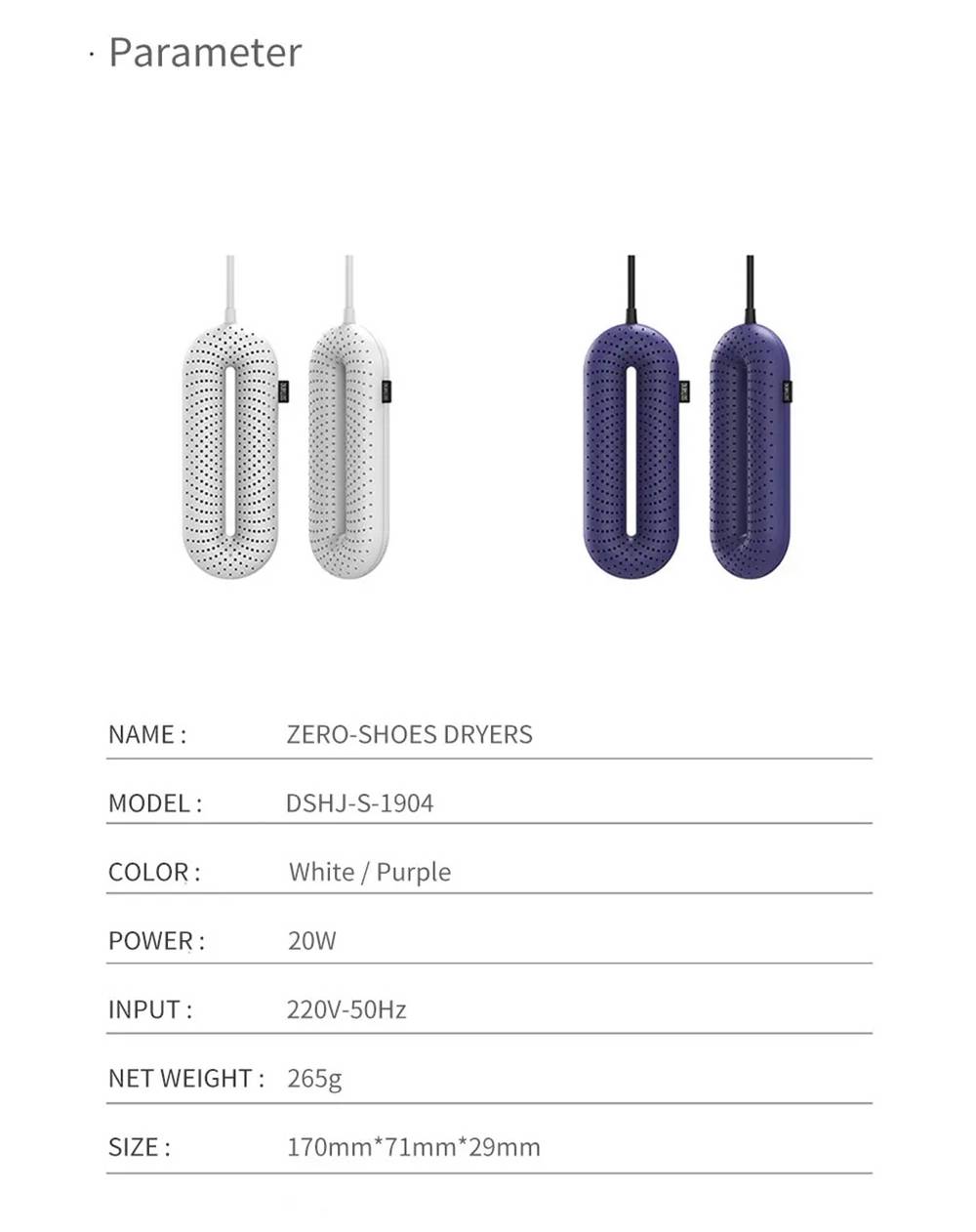 Sothing Shoe Dryer Portable Household Electric Disinfection Shoes Dryer UV Drying Deodorization Standard Edition Purple