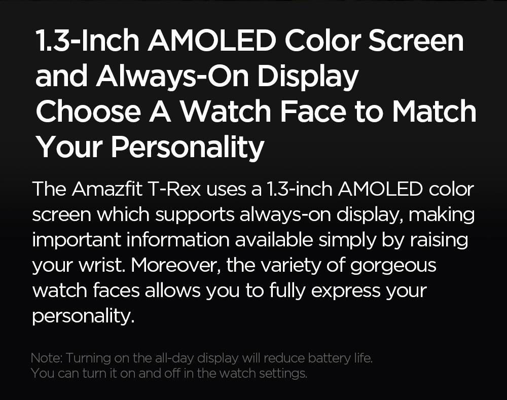 Amazfit T-rex Smartwatch 1.3 Inch Round AMOLED Screen 14 Sports Modes  5ATM Water Resistant GPS Positioning - Green