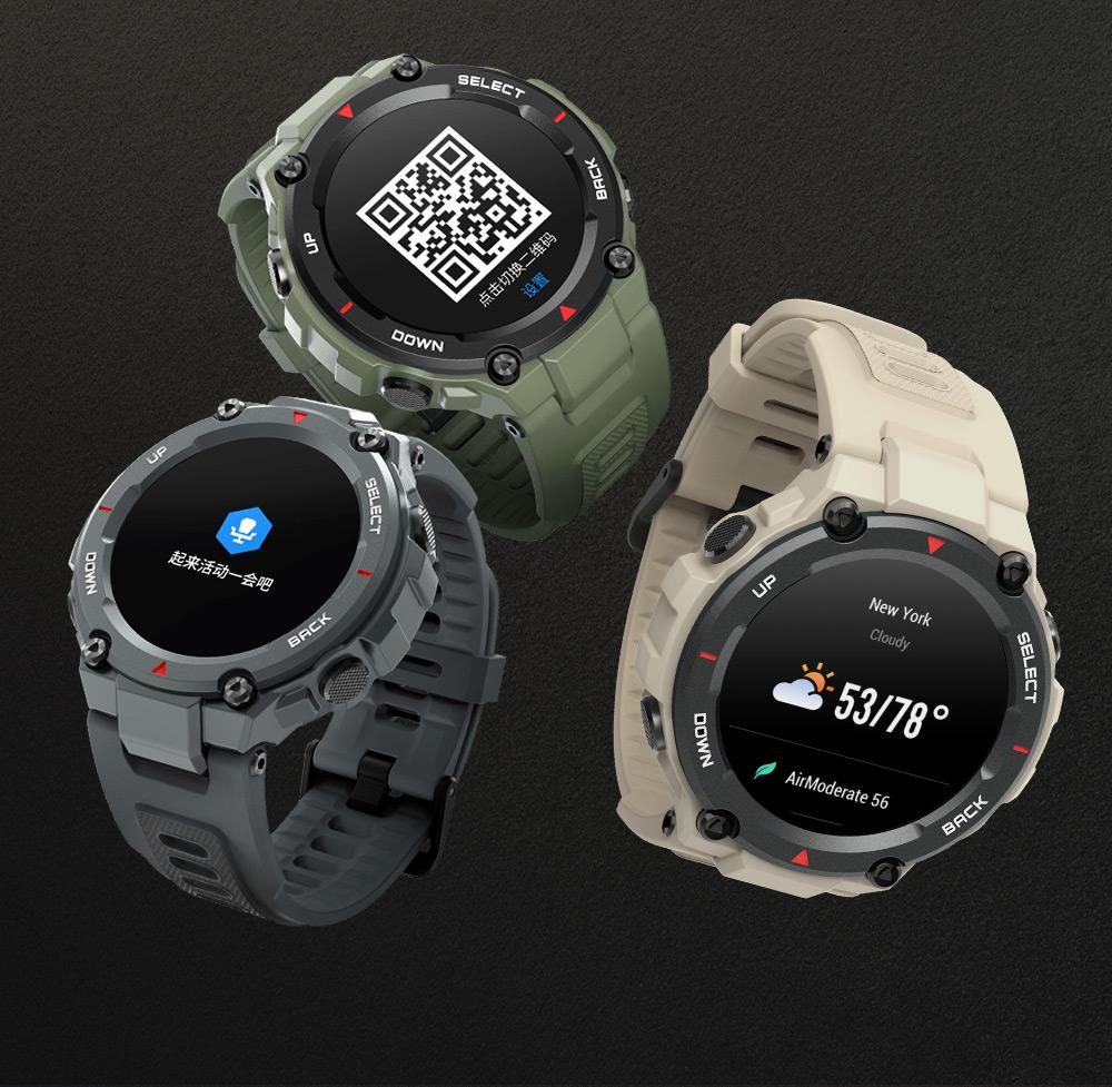 Amazfit T-rex Smartwatch 1.3 Inch Round AMOLED Screen 14 Sports Modes  5ATM Water Resistant GPS Positioning - Green