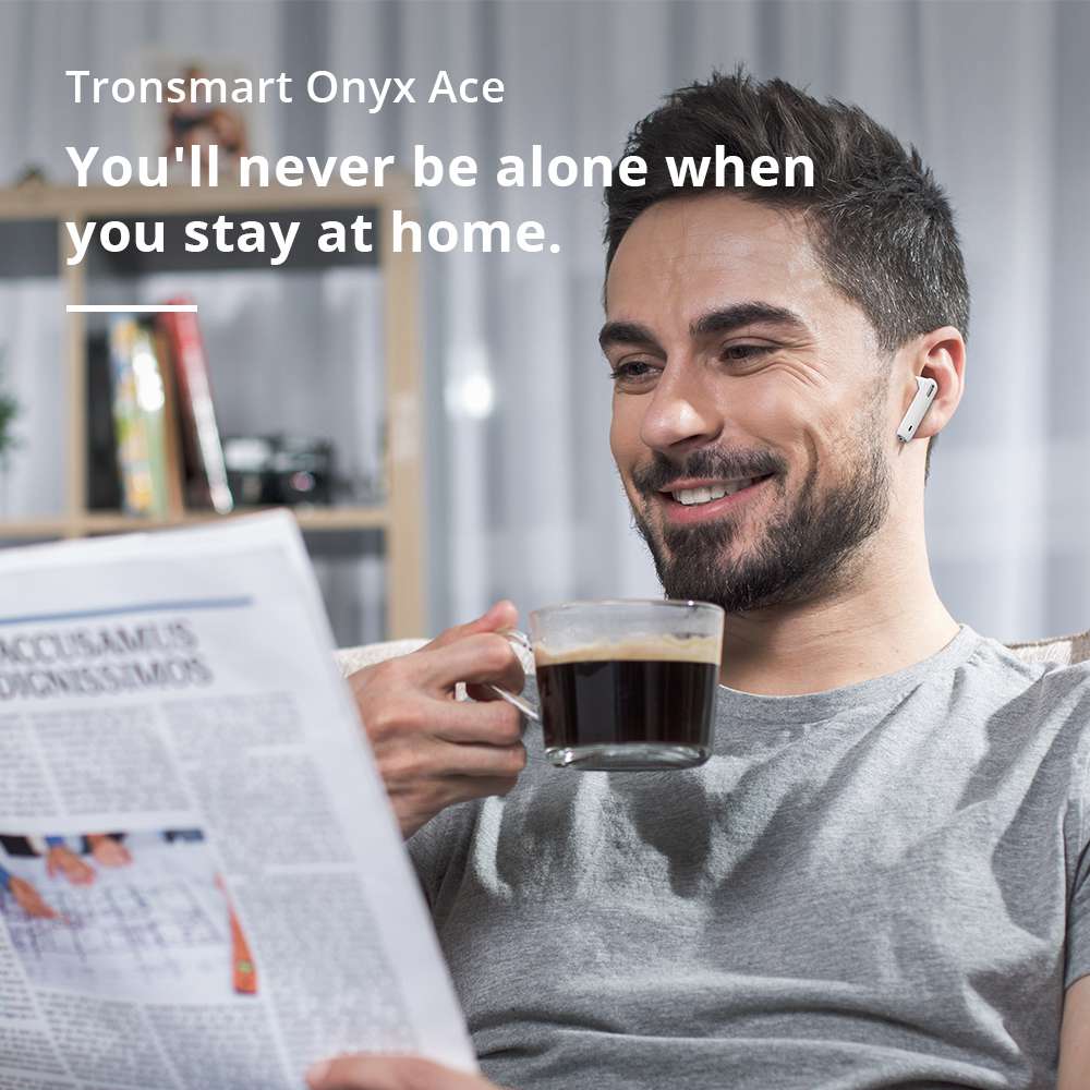 Tronsmart Onyx Ace Bluetooth 5.0 TWS Earphones 4 Microphones Qualcomm QCC3020 Independent Usage aptX/AAC/SBC 24H Playtime Siri Google Assistant IPX5 - White
