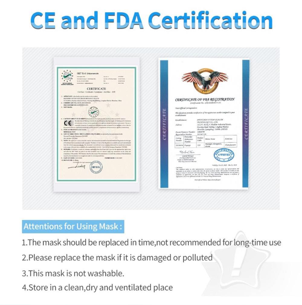 40pcs KN95 Face Masks With CE Approved Same Protection as KF94 FFP2 For PM 2.5 Anti Infection Dust Pollution Allergy Haze - White