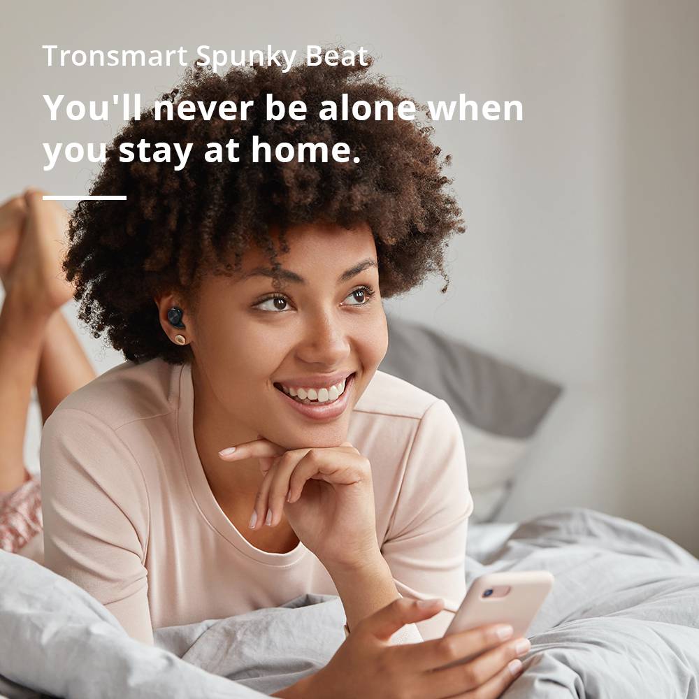 Tronsmart Spunky Beat Bluetooth 5.0 TWS CVC 8.0 Earbuds Qualcomm QCC3020 Independent Usage aptX/AAC/SBC 24H Playtime Siri Google Assistant IPX5