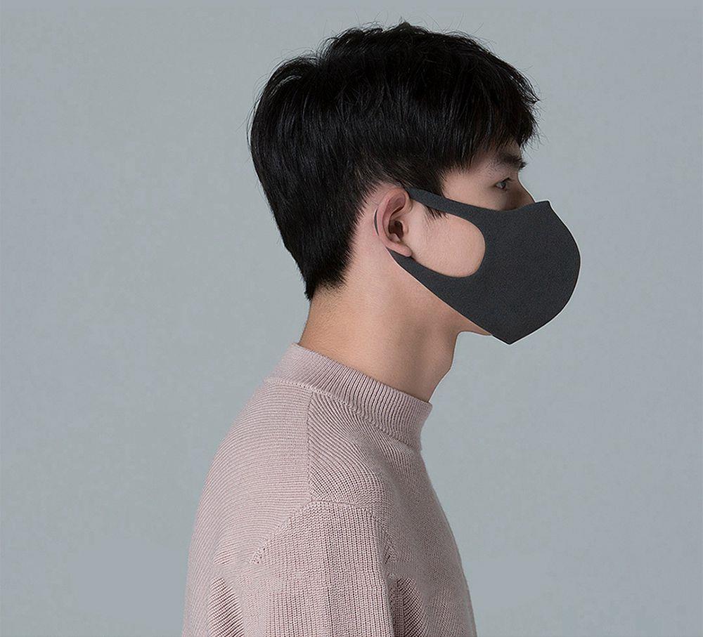 1PC Smartmi KN95 Face Mask with Breathing Valve Professional Protective Face Cover FFP2 for Anti Haze PM2.5 Dust Size M - Black