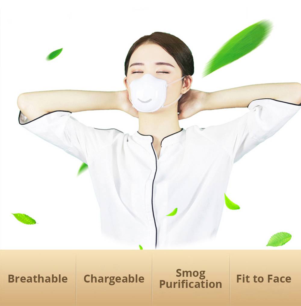 Q7 Reusable Smart Electric Air Filter Mask For Anti Dust Pollution Smog Facemask - Blue