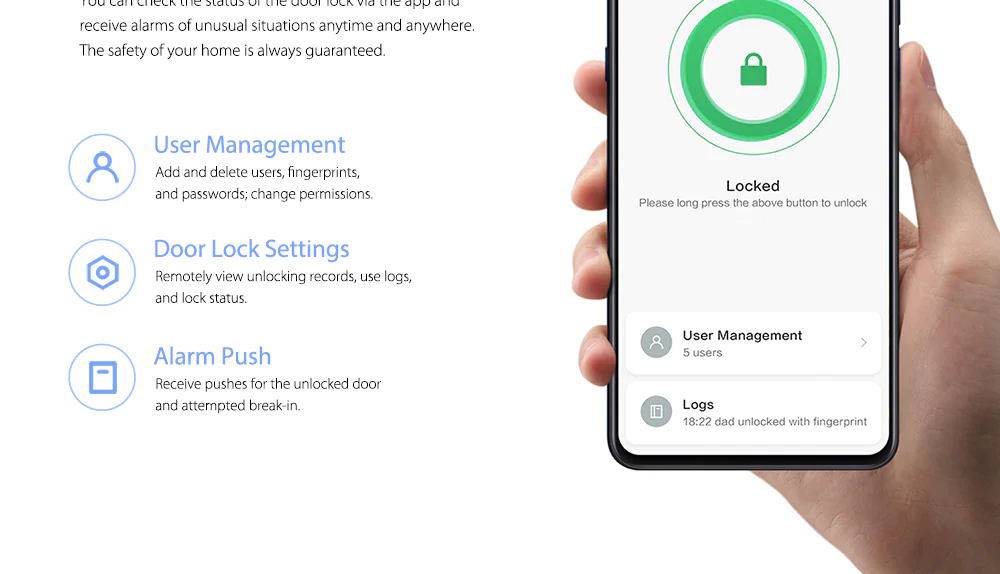 Aqara N100 Smart Door Lock Supports Fingerprint Password Bluetooth Unlock Works with Mijia Apple HomeKit From Xiaomi Youpin - Black
