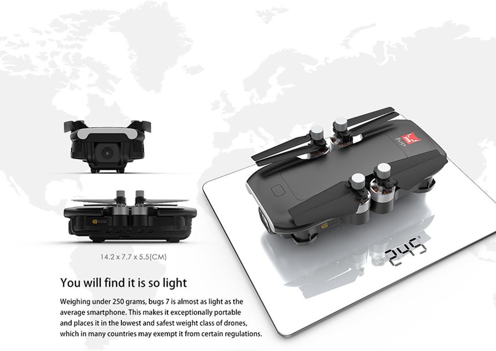 MJX Bugs B7 4K 5G WIFI GPS Drone RC pliable avec caméra Flux optique Positionnement RTF - Trois batteries