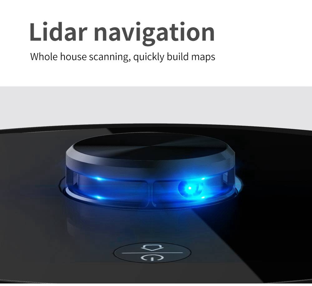 Proscenic M7 Pro Robot Vacuum Cleaner LDS Laser Navigation 2600Pa Powerful Suction APP and Alexa Control Multi Mapping - Black