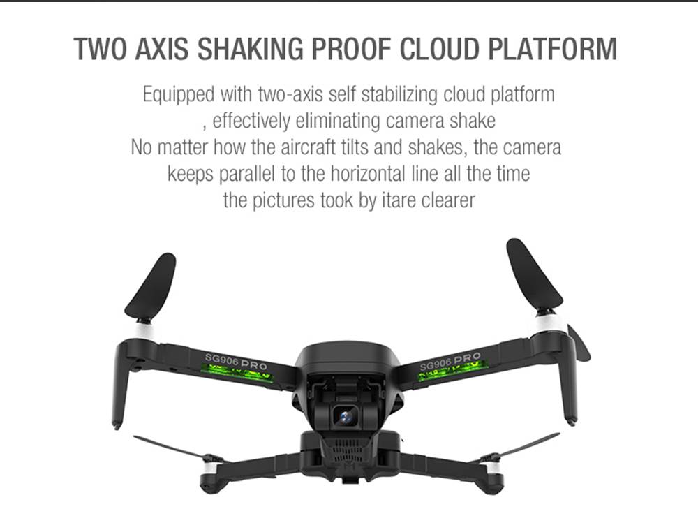 ZLRC Beast SG906 Pro 5G WIFI FPV With 4K HD Camera 2-Axis Gimbal Optical Flow Positioning Brushless RC Drone One Battery - Black
