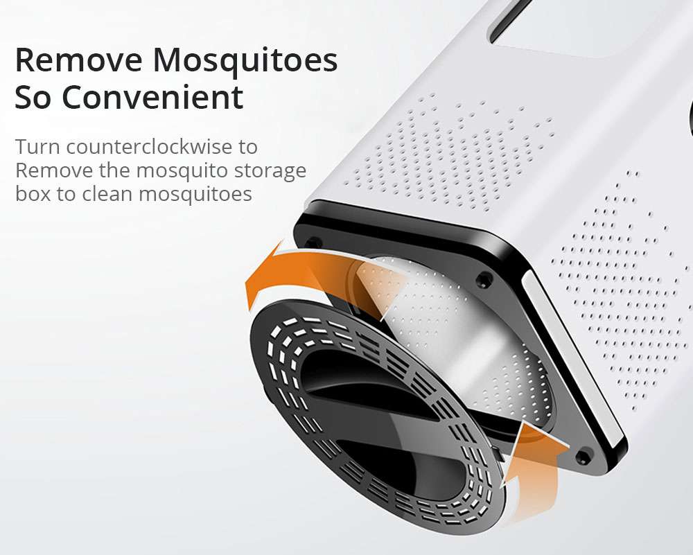 Electric Mosquito Killer Lamp Portable Mute Pure physical 365nm LightWave Photocatalyst Insect Pest Trap Lamp For Home Outdoor Camping USB Version 199 Square - White