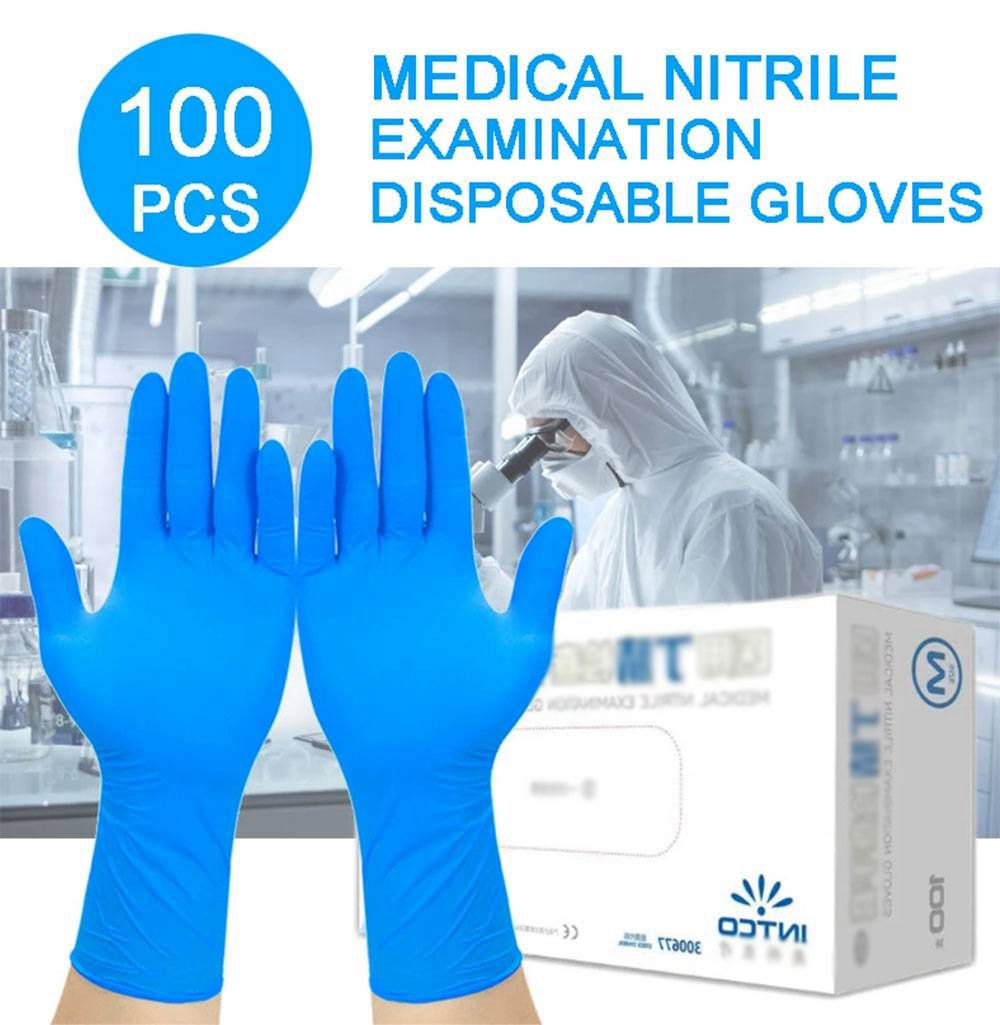 Nitrile Multiuse Disposable Gloves Universal 100pcs Latex Free Medical Gloves 