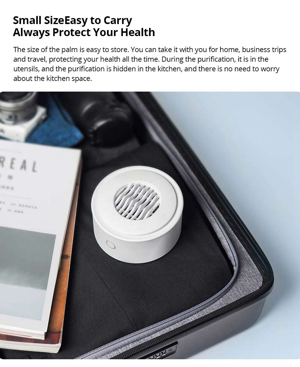 YOUBAN UPS-01 Portable Fruit and Vegetable Purifier IPX7 Waterproof Ion Purification Technology Sterilization Eliminate Pesticides 4400mAh Titanium Battery Household Business Travel Use From Xiaomi Youpin - White