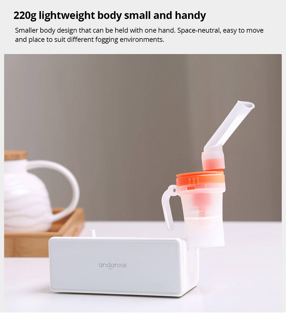 ANDON Portable Medical Compression Nebulizer Mute Adjustable Atomization Rate Suitable For Bronchitis Pneumonia Asthma From Xiaomi Youpin - White