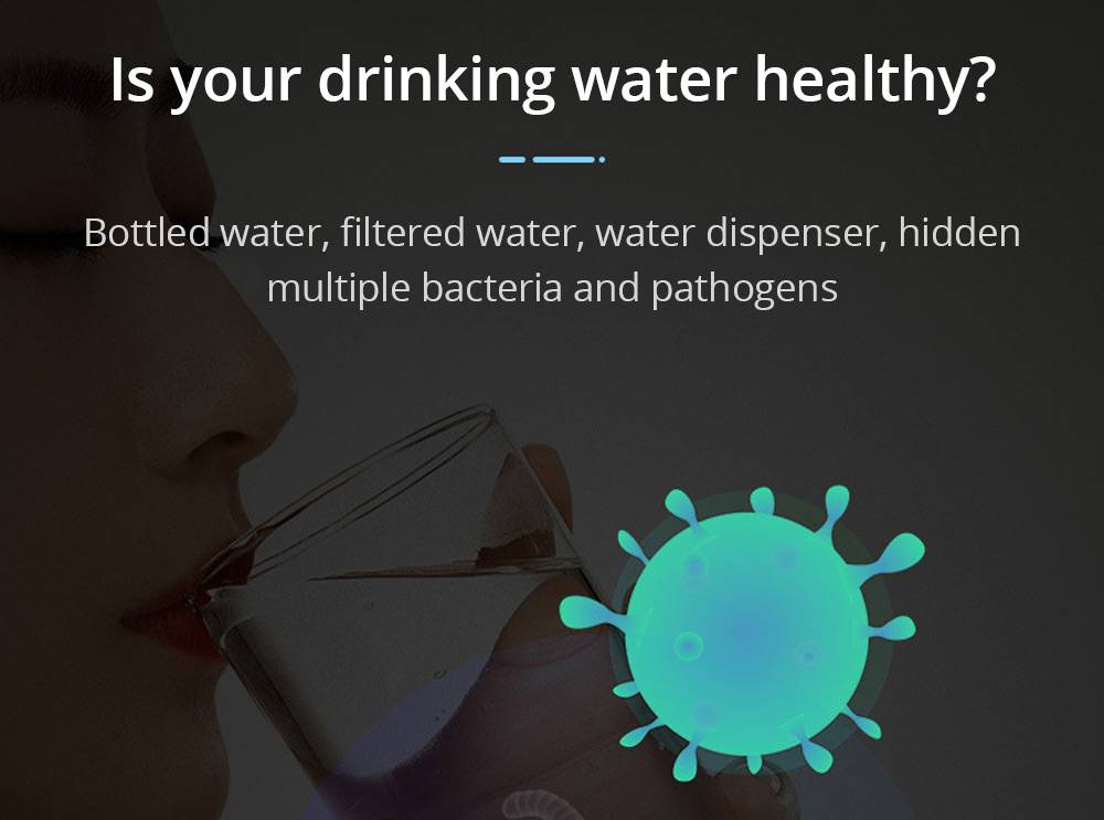 550ml Deep UV Sterilizing Thermos Purified Drinking Water Sterilization Rate 99.9% USB Charging Home Office - Pink