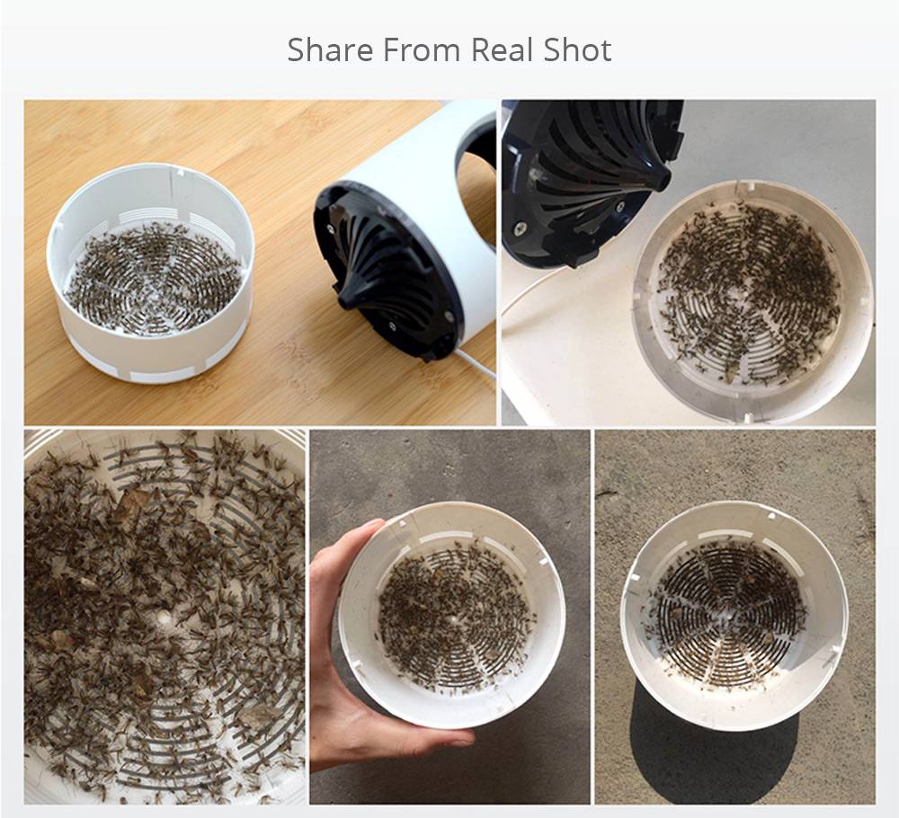 Electric Mosquito Killer Lamp Portable  Mute Pure physical Photocatalyst Insect Pest Trap Lamp For Home Outdoor Camping USB Version 188 Small Size - White