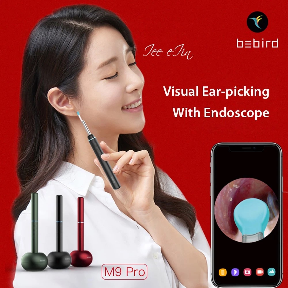 Xiaomi Mijia Bebird M9 Pro Smart Visual Ear Stick 17in1 300w High Precision Endoscope 350mAh with Magnetically Charged Base Ear Picker Tool Set