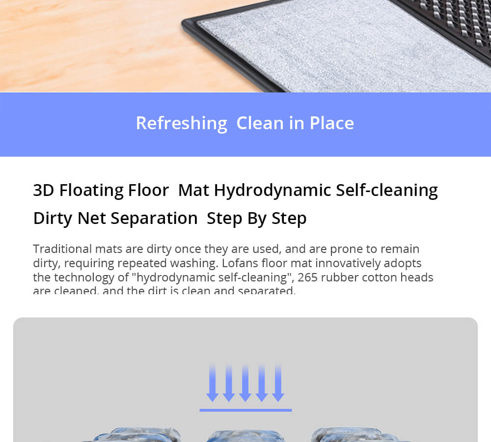 Lofans Decontamination Floor Mat Set 3D Edition CS-627 Combination Pack Add Disinfectant Sterilization Non-slip Tight Sole Home Cleaning - Black 18 Lofans Decontamination Floor Mat Set 3D Edition CS-627 Combination Pack Add Disinfectant Sterilization Non-slip Tight Sole Home Cleaning - Black
