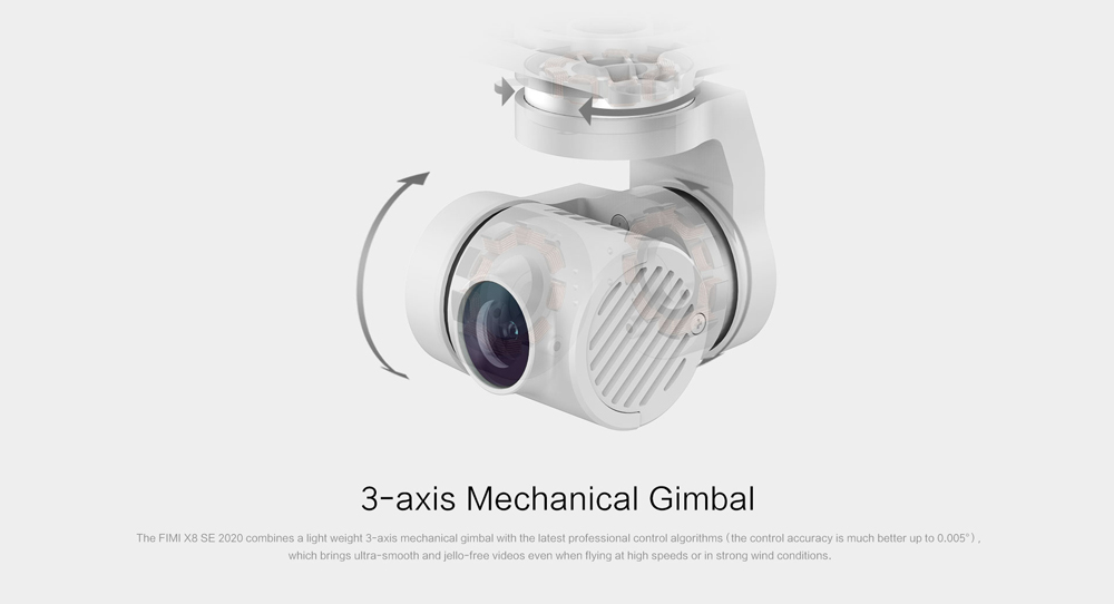 Xiaomi FIMI X8 SE 2020 4K Camera 8KM GPS WiFi FPV Foldable RC Drone with 3-Axis Gimbal 35mins Flight Time RTF - White