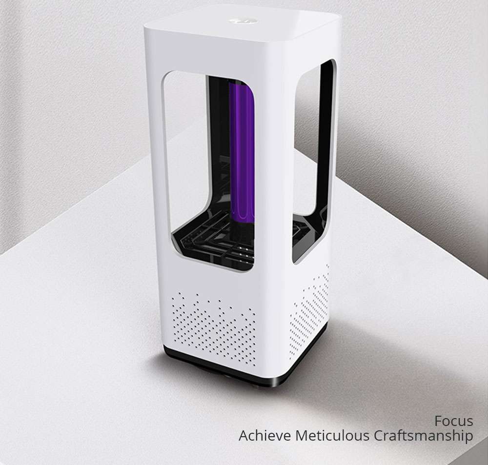 Electric Mosquito Killer Lamp Portable Mute Pure physical 365nm LightWave Photocatalyst Insect Pest Trap Lamp For Home Outdoor Camping USB Version 199 Square - White