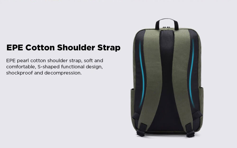 Xiaomi Portable Zipper Backpack Camouflage 10L Large Capacity Level 4 Waterproof EPE Cotton Shoulder Strap - Green