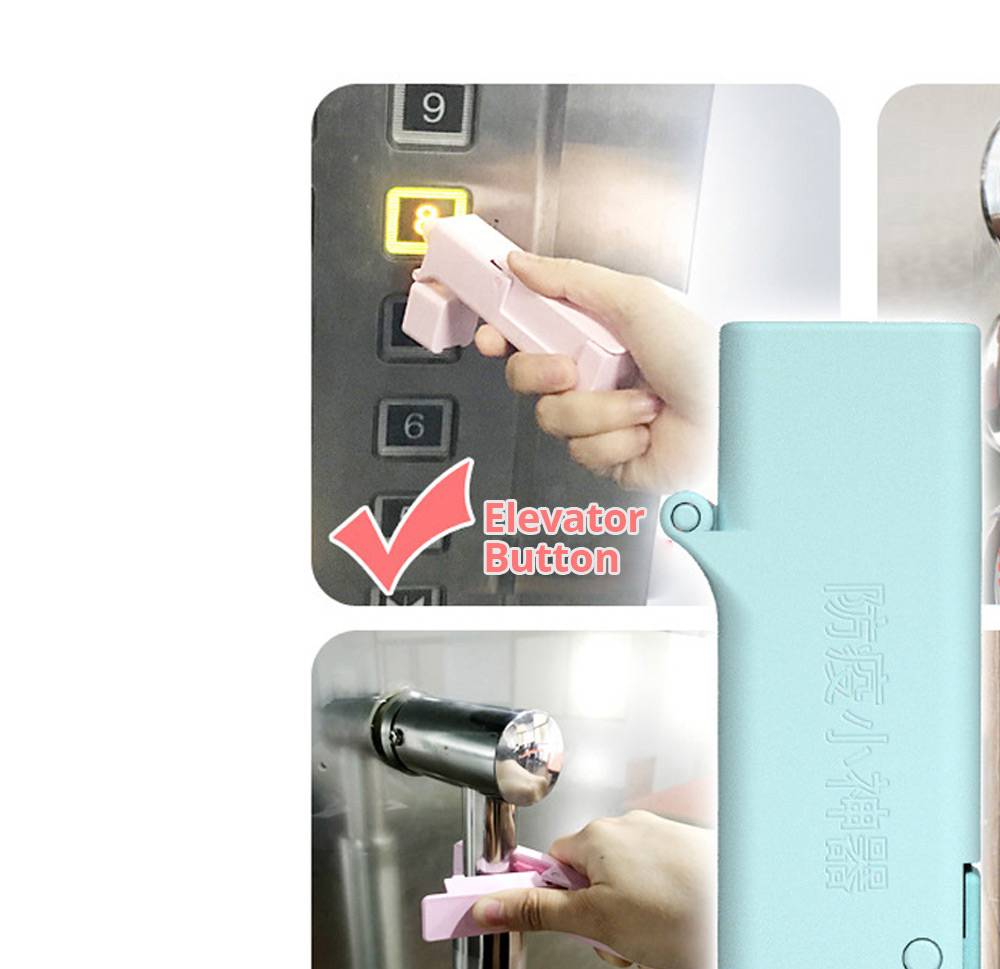 Portable Virus Isolation Tool Contains Disinfectant Avoid Touching Travel Safety English Version - Blue