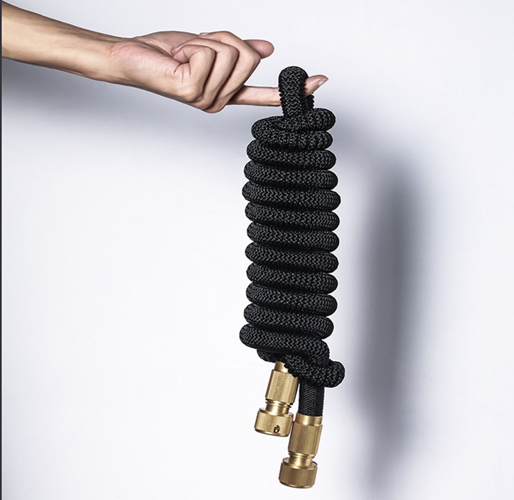 Baseus CRXCO1 Simple Life Car Spray Nozzle With 7.5m Magic Telescopic Explosion-Proof TPE Water Pipe Three-Section Interface Water-shaped Adjustable - Black