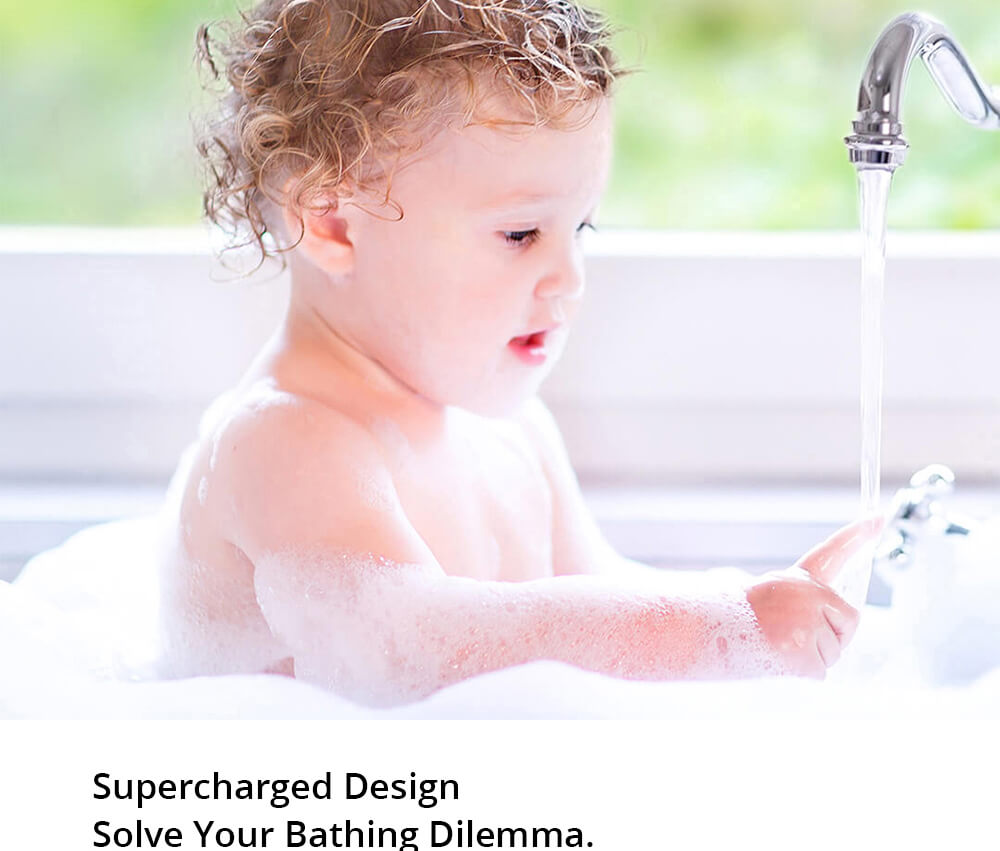 OPPLE Pressurized Handheld Shower Set Punch-Free Adsorption Three-speed Mode Adjustable Automatic Charging One-click STOP Button - Silver