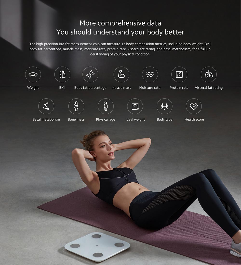 Xiaomi 2.0 Smart Bluetooth Body Fat Scale - White