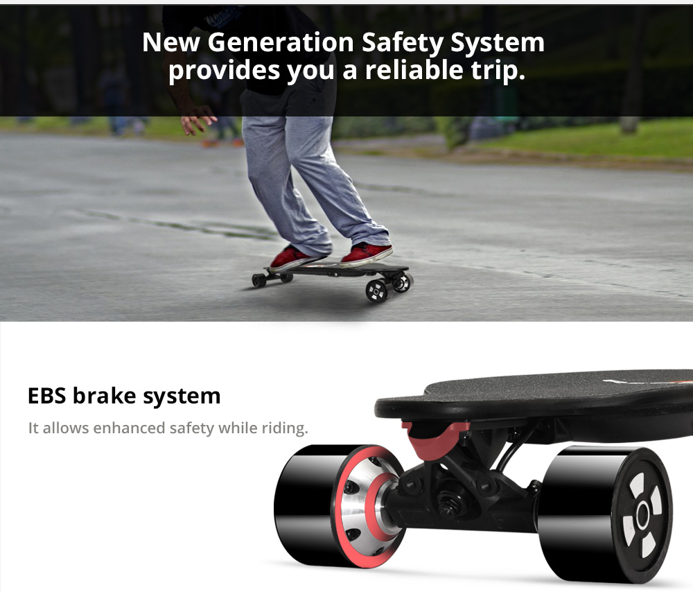REDPAWZ RDZ-07 Electric Skateboard 300W x2 Dual Motors 6600mAh Battery Max Speed 40km/h With Remote Control - Black