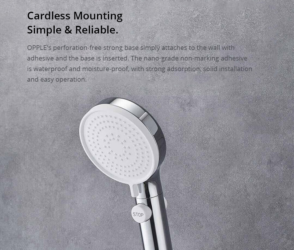 OPPLE Pressurized Handheld Shower PVC Hose 1.5 Meters Explosion-proof Anti-stress - Silver