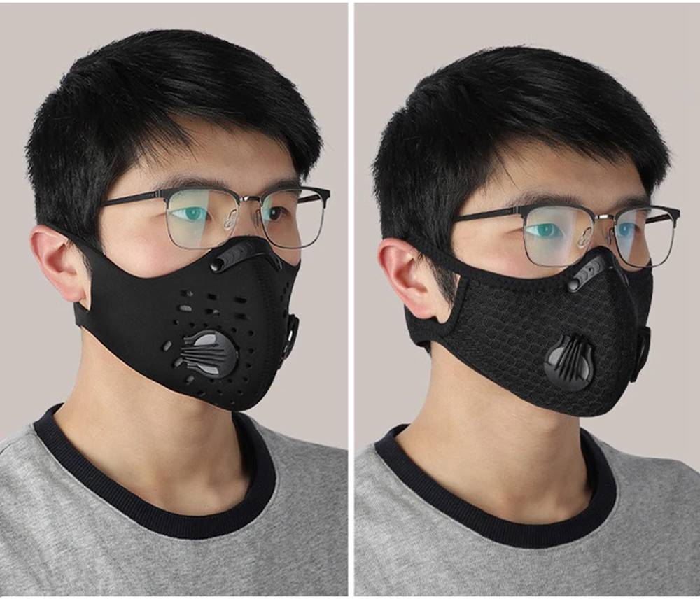 50PCS Cycling Mask 5-layer Filter Chip Replacement Activated Carbon Dustproof Anti-fog For Bicycle Outdoor - Gray