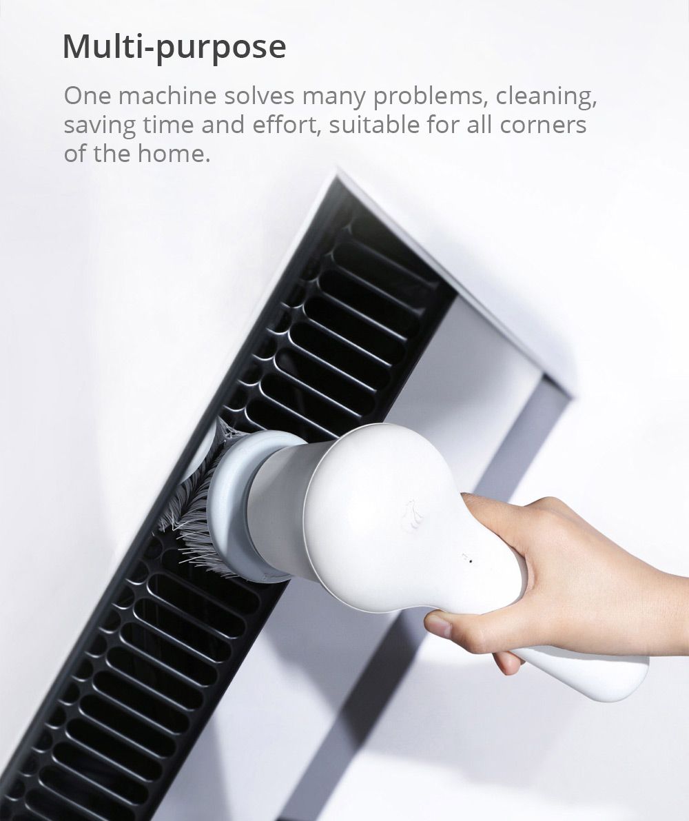 Shunzao PCH2-C Handheld Intelligent Kitchen Cleaning Machine IPX7 Waterproof Chargeable Remove Stubborn Stains Range Hood Bathtub - White