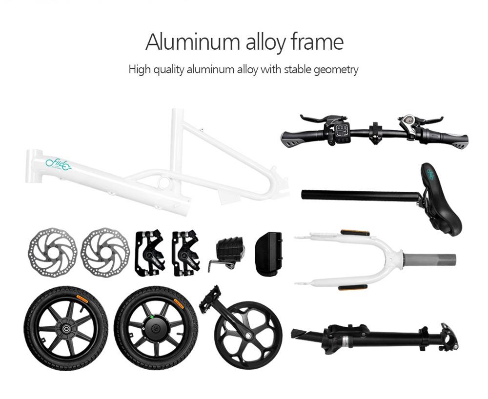 FIIDO D3S Folding Moped Electric Bike Gear Shifting Version City Bike Commuter Bike 16 inch Tires 250W Motor Max 25km/h SHIMANO 6 Speeds Shift 7.8Ah Battery - White