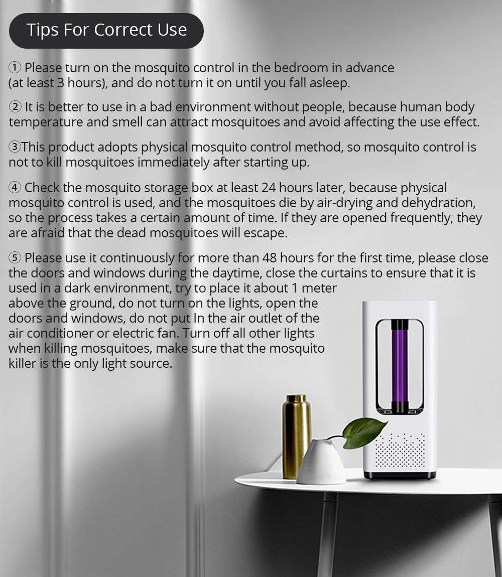 Electric Mosquito Killer Lamp Portable Mute Pure physical 365nm LightWave Photocatalyst Insect Pest Trap Lamp For Home Outdoor Camping USB Version 199 Square - White