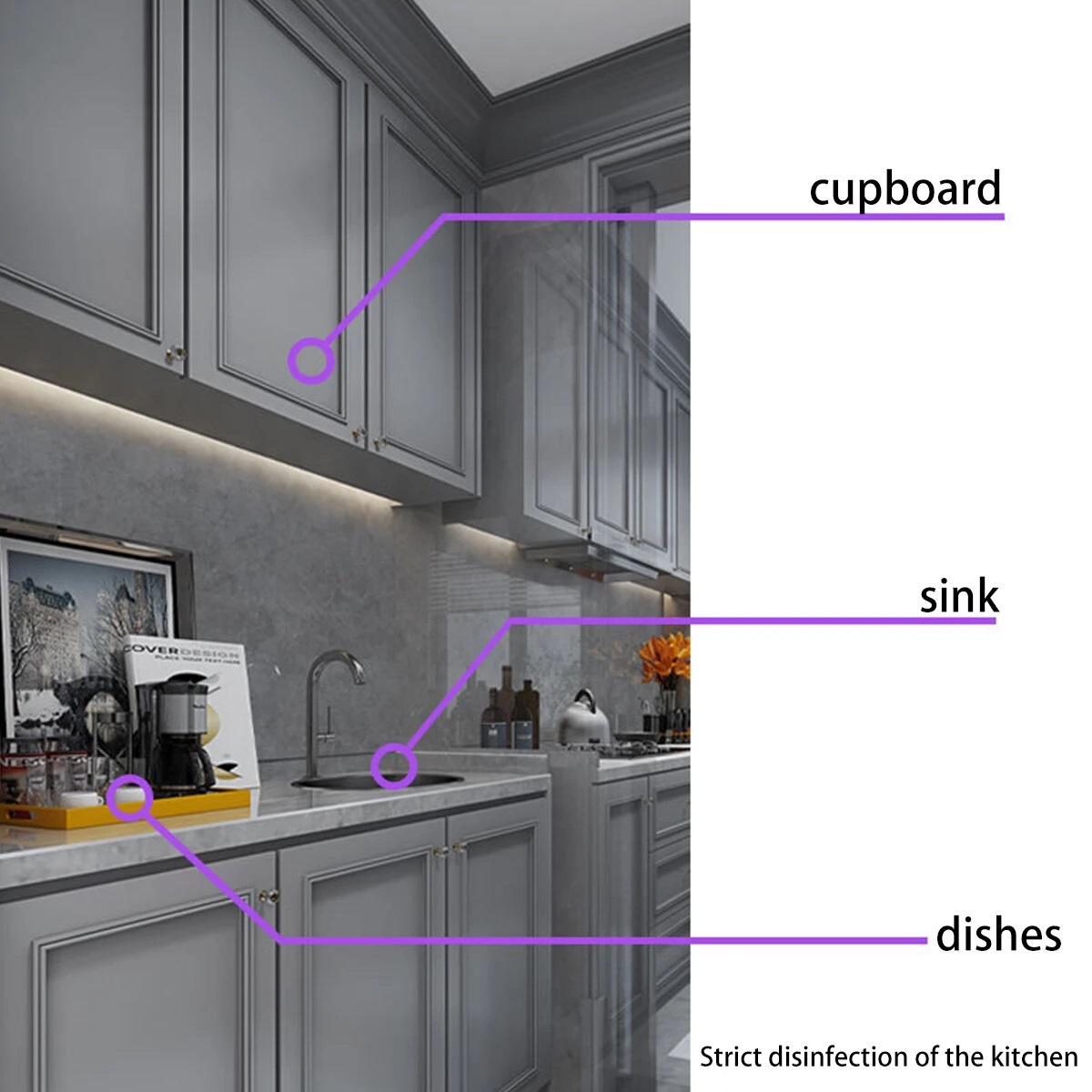 Portable Ultraviolet Germicidal Lamp Automatic Sensor Switch 3.7V Voltage For Office Family Travel Medical disinfection - White