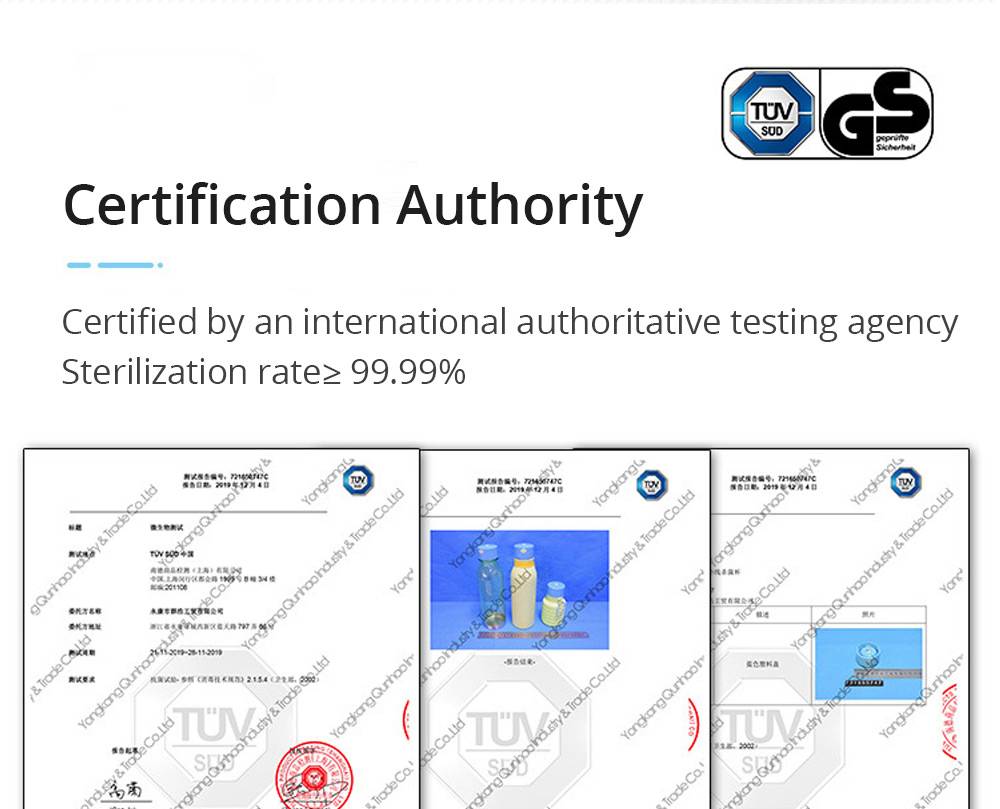 550ml Deep UV Sterilizing Thermos Purified Drinking Water Sterilization Rate 99.9% USB Charging Home Office - Pink