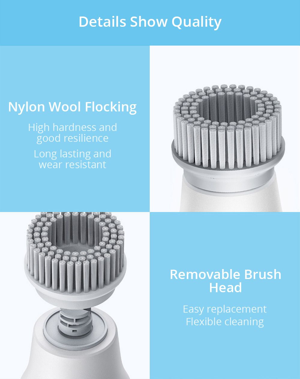 Shunzao PCH2-C Handheld Intelligent Kitchen Cleaning Machine IPX7 Waterproof Chargeable Remove Stubborn Stains Range Hood Bathtub - White