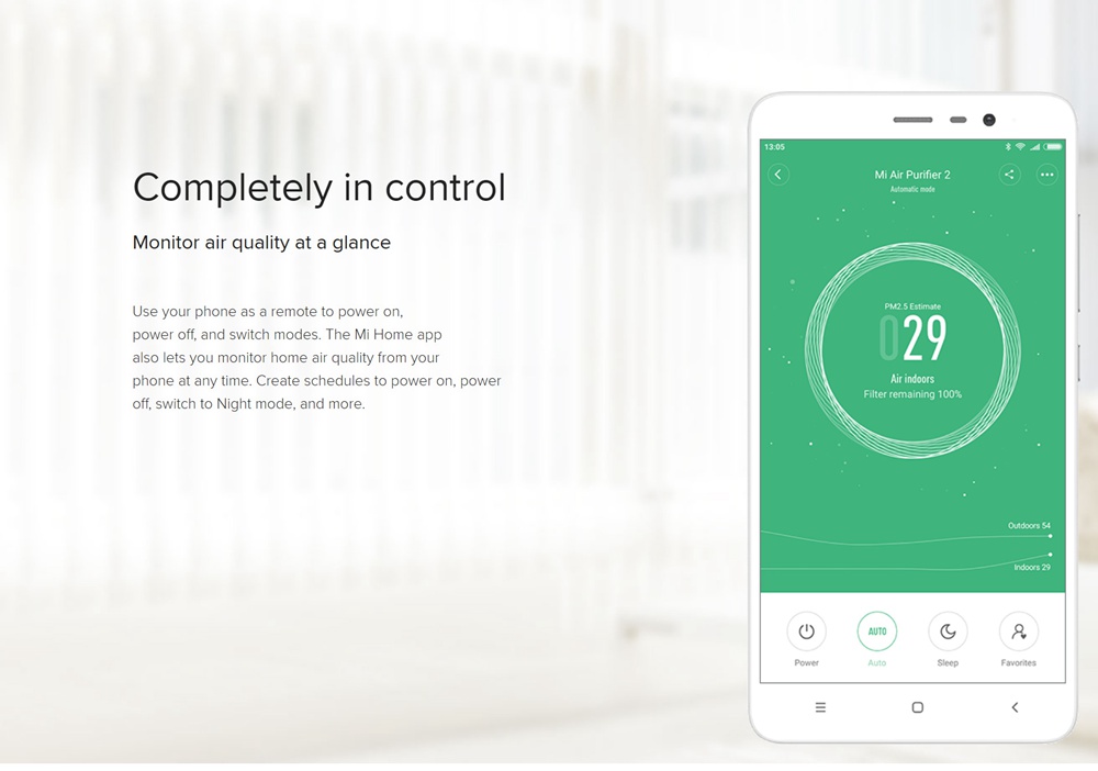 Xiaomi Mijia Air Purifier 2H HEPA Triple-layer Filter Formaldehyde Removal Real-time AQI Monitoring Google Assistant Amazon Alexa Voice Control Home Office International Version - White