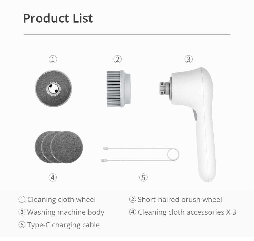Shunzao PCH2-C Handheld Intelligent Kitchen Cleaning Machine IPX7 Waterproof Chargeable Remove Stubborn Stains Range Hood Bathtub - White