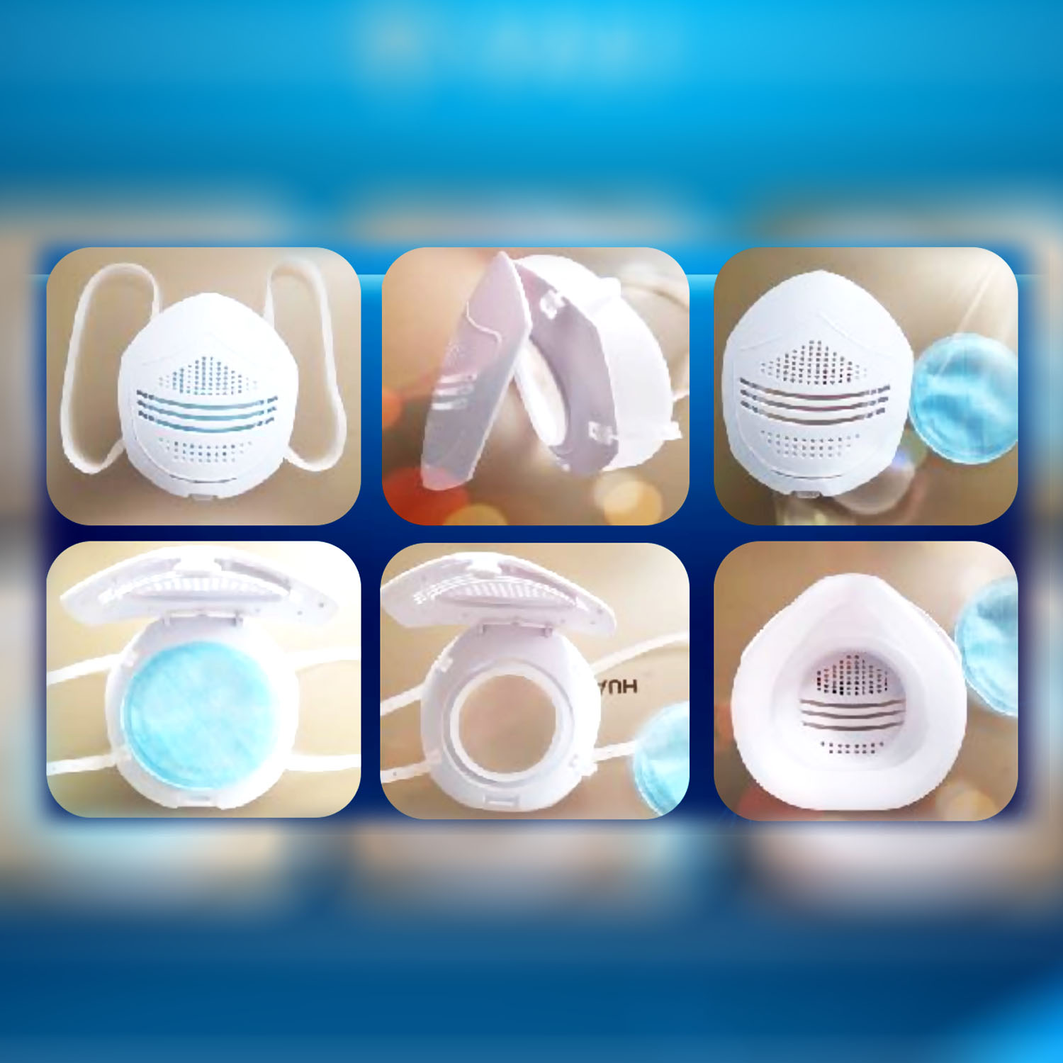 Reusable Washable MultiFunction Air Filter Mask White