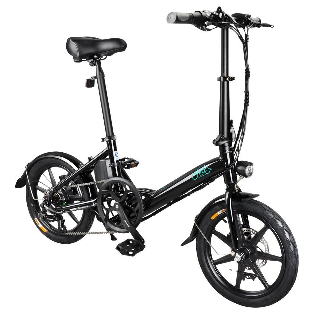 FIIDO D3S Folding Moped Electric Bike Gear Shifting Version City Bike Commuter Bike 16 inch Tires 250W Motor Max 25km/h SHIMANO 6 Speeds Shift 7.8Ah Battery - White
