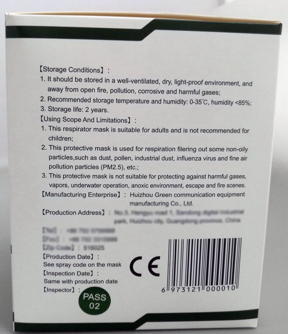 20PCS GCPC KN95 FFP2 Protective Mask Ear Belt  Type  Four Layers BFT 95% Filtration Effect  With CE FDA Certified for Anti-Bacterial Pollution Allergy Haze- White