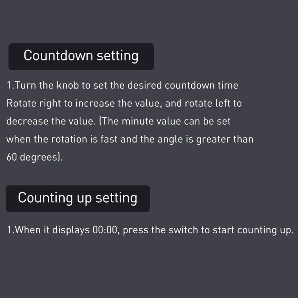 Homimin Round Magnetic Timer LCD Display Beep Alarm Max Setting 99 Minutes For Kitchen Cooking Reminder - Black