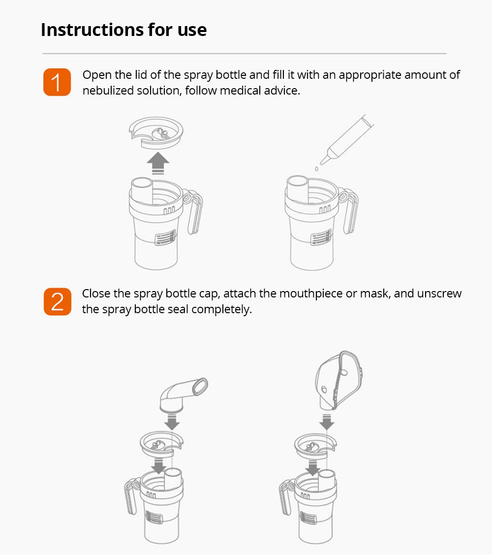 ANDON Portable Medical Compression Nebulizer Mute Adjustable Atomization Rate Suitable For Bronchitis Pneumonia Asthma From Xiaomi Youpin - White