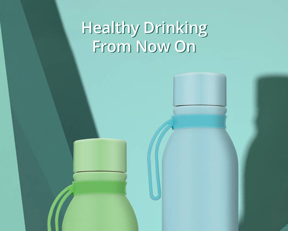 550ml Deep UV Sterilizing Thermos Purified Drinking Water Sterilization Rate 99.9% USB Charging Home Office - Pink