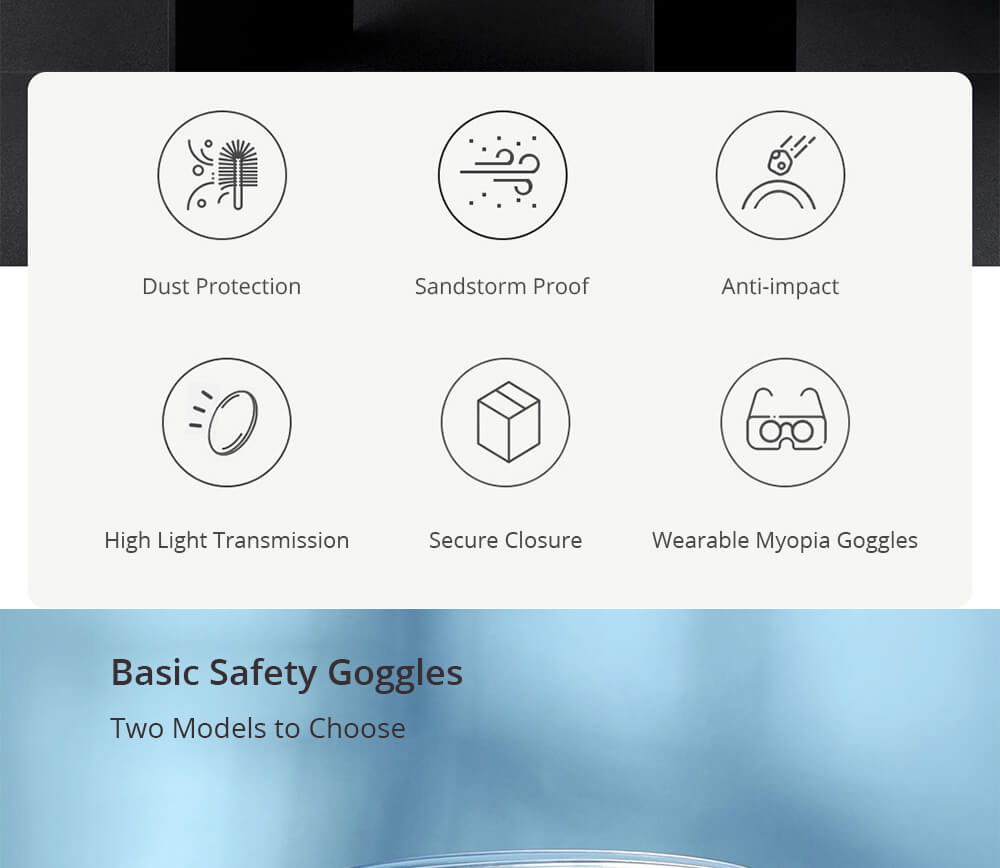 Shutter Goggles Dustproof Windproof  Protective Glasses Unisex From Xiaomi Youpin - Transparent