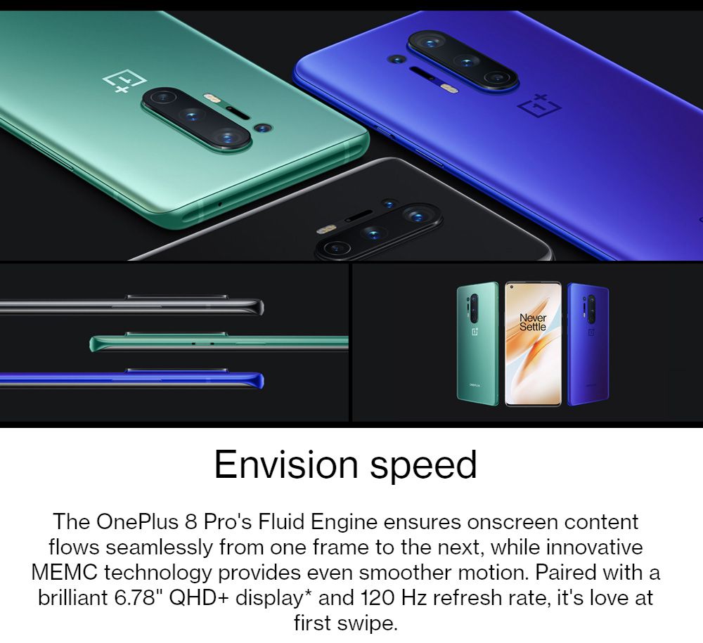 Global ROM OnePlus 8 Pro 5G Smartphone 8GB 128GB Glacial Green