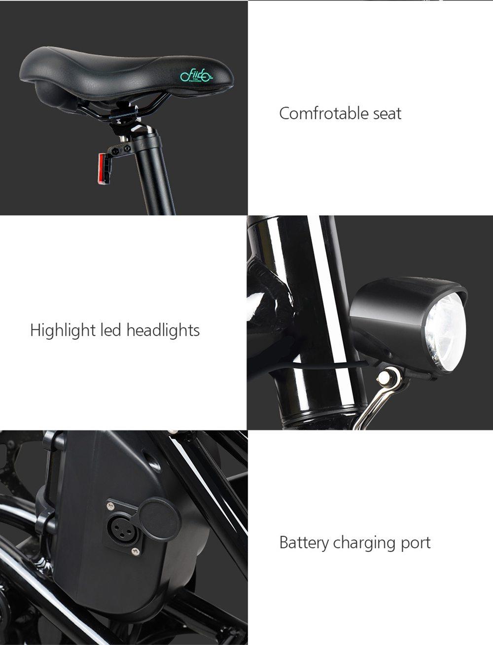 FIIDO D3S Folding Moped Electric Bike Gear Shifting Version City Bike Commuter Bike 16 inch Tires 250W Motor Max 25km/h SHIMANO 6 Speeds Shift 7.8Ah Battery - White
