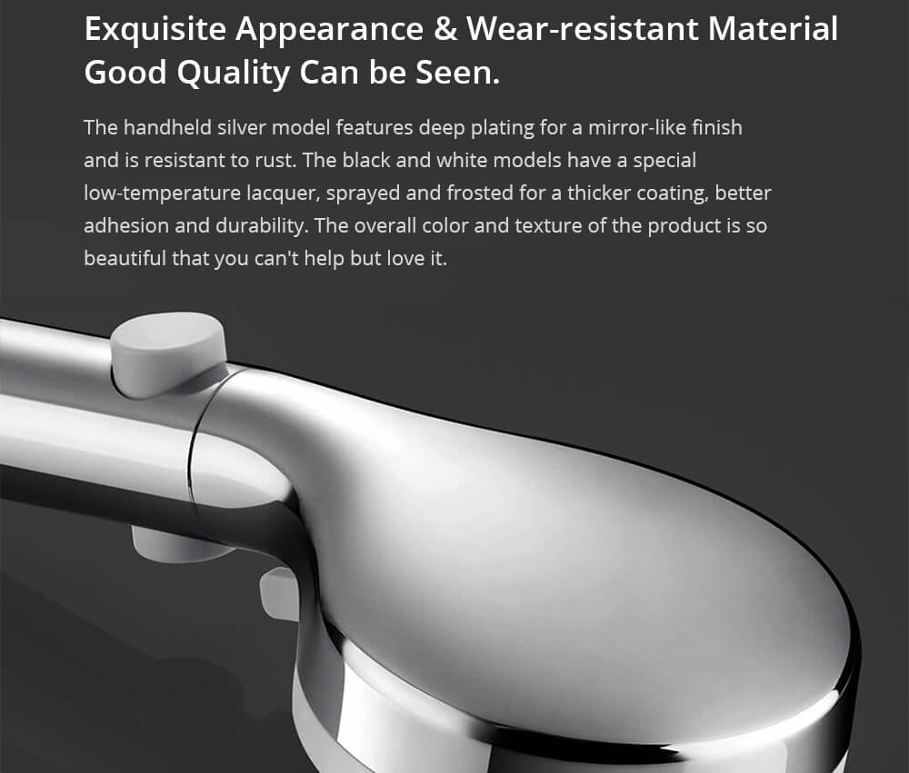 OPPLE Pressurized Handheld Shower Set Punch-Free Adsorption Three-speed Mode Adjustable Automatic Charging One-click STOP Button - Black