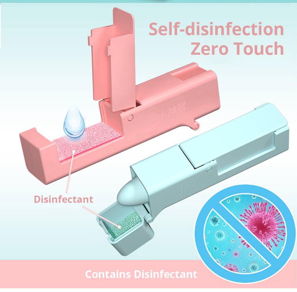 Portable Virus Isolation Tool Contains Disinfectant Avoid Touching Travel Safety English Version - Blue