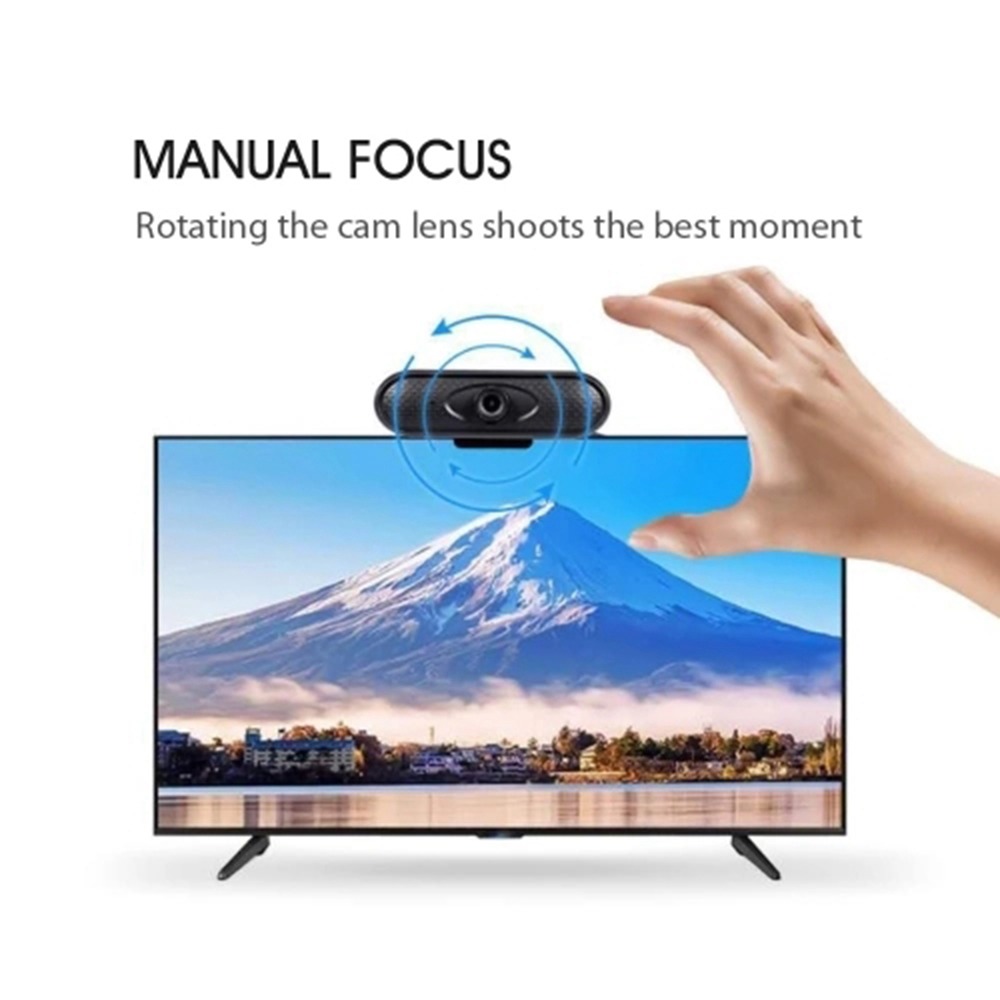 A3 Smart HD Webcam 1920 x 1080 Resolution Automatic Pixel Correction Built-in Dual Microphone Support Windows / Vista / Mac / Android TV - Black